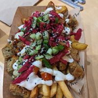Chicken loaded fries at Cafe Thrive in Southampton