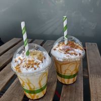 Banana caramel and biscoff milkshakes at Cafe Thrive in Southampton