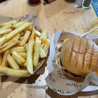 Vegan chicken burger  at Cafe Thrive in Southampton