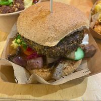wholefoods burger at Cafe Thrive in Southampton