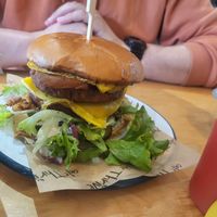 Half pound meety burger at Cafe Thrive in Southampton