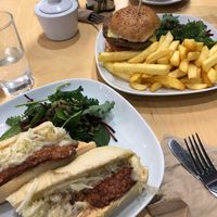 The New Yorker Reuben and Meaty Burger  at Cafe Thrive in Southampton