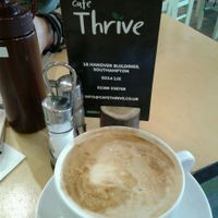 soya latte at Cafe Thrive in Southampton