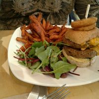 double burger  at Cafe Thrive in Southampton