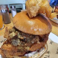 Roast Dinner Burger at Cafe Thrive in Southampton