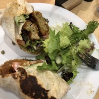 Vegan chicken wrap at Cafe Thrive in Southampton
