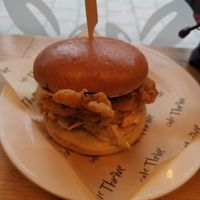 Chicken burger at Cafe Thrive in Southampton