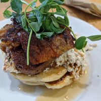 Bacon-and-eggs pancakes (for Pancake Week) at Cafe Thrive in Southampton