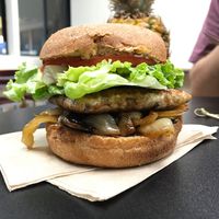 Teriyaki burger  at Hawaiian Moons Cafe & Juice Bar in Kihei