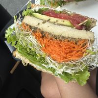 Mock Chicken Tofu Sandwich at Hawaiian Moons Cafe & Juice Bar in Kihei