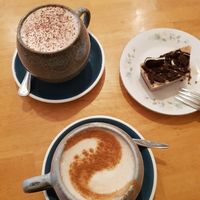 Chai, hot choc and cookies and cream raw treat at Little Lucky Cafe in Bacchus Marsh