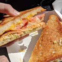 buffalo tofu grilled cheese! at Roxy's Grilled Cheese in Allston