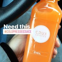 morning coldpressed juice at Crux Comptoir in Brossard