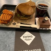 Swing Burger, sweet # fries, cherry cola, dessert  at Swing Kitchen - Kaiserfeldgasse in Graz