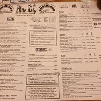 Menu at The Little Italy   in Annecy