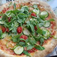 Vegan pizza
 at Pizzeria Gallus in Bled