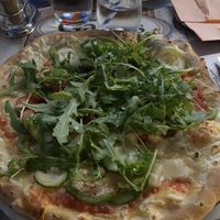 The “vegan” with extra olives and pineapple  at Pizzeria Gallus in Bled