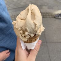 Soy salted caramel and peanut butter ice cream. Amazing at N'Ice Cream Factory in Wroclaw