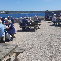 Eating area at Island Cafe in Marazion