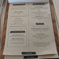 Menu at Island Cafe in Marazion