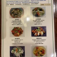 Vegan menu. English on one side. Japanese on the other   at China Dining Hiten in Nara