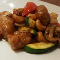 Faux chicken with cashews at China Dining Hiten in Nara