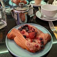 pastry with custard and berries at Veginity in Dublin