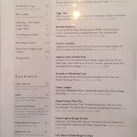 Menu at Veginity in Dublin