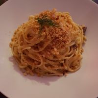 Fettucini carbonara w tofu bacon at Veginity in Dublin