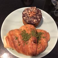 Pistachio croissant and carrot cake at Veginity in Dublin