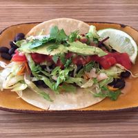 original trippy taco with black beans and vegan cheese at Trippy Taco in Fitzroy