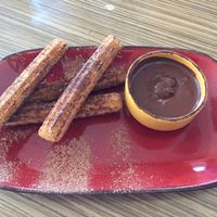 Churros with vegan chocolate sauce at Trippy Taco in Fitzroy