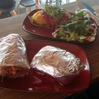 Burrito and corn cake at Trippy Taco in Fitzroy