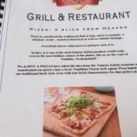 Menu at Bits 'n Pizzas in Swakopmund