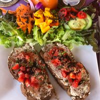 Bruschetta with vegan cheese :) at Kaya Caffe in Koh Lanta