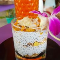 Chia pudding + juice at Kaya Caffe in Koh Lanta