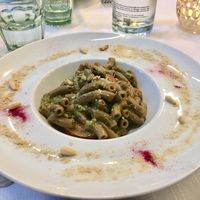 Whole-wheat pasta with pesto at La Piazzetta in Verona