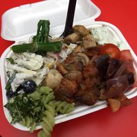 My plate of the self serve buffet bar  at HashGreen - Market Stall in North West London