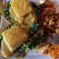 Vegan St. Jamez Benedict at Julian's in Providence