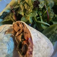 Disappointing vegan steak and cheese burrito    at Julian's in Providence