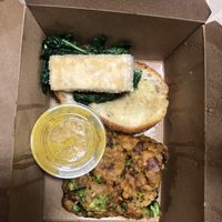 Vegan St. James with hash … yumm!!!  at Julian's in Providence