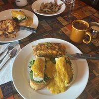 Vegan Benedict with vegan hash   at Julian's in Providence