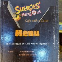 Menu cover. at Sheroes Hangout in Agra