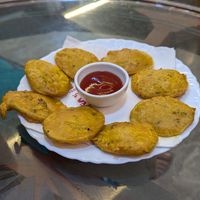 Potatoes pakora at Sheroes Hangout in Agra