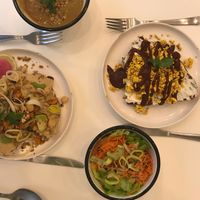 Tartines + soupe + salade  at Comptoir Veggie in Paris