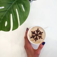 Pumpkin spice latte at Comptoir Veggie in Paris