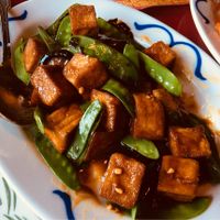 Snow pea, shiitake mushroom and tofu at Great Wall in Monterey