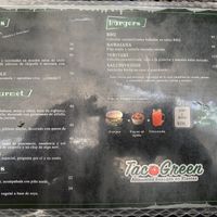 Menu at Tacogreen in Queretaro
