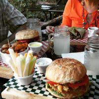 Hamburguesa Bbq, hawaiana y tacos! at Tacogreen in Queretaro