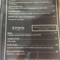 Menu at Tacogreen in Queretaro